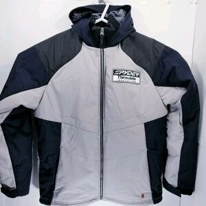 SPYDER Mens Size Medium US Ski Team Jacket Hooded Heavy Patches Logos